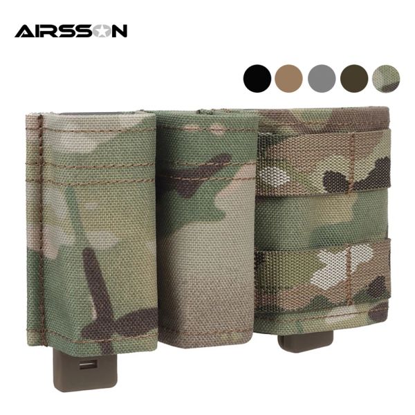 Acessórios Tactical Molle Revista Pouch 5.56 9mm Pistola de rifle Mag Pouch Shooting Shooting Military Airsoft Paintball Triple Magazine Pouch