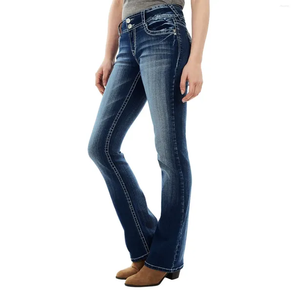 Женские джинсы похудения с двойной грудь