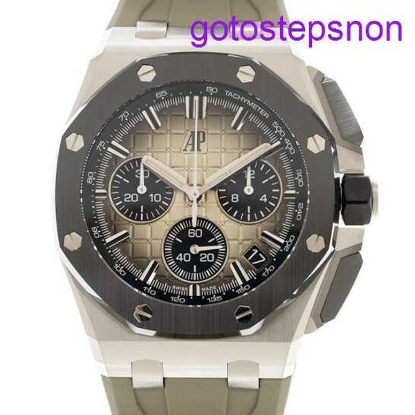 Tasarımcı AP Bilek Saati Epic Royal Meşe Offshore Serisi Mens Mens Automatic Mekanik Bilek Zamanlama Fonksiyonu ile 26420SO.OO.A600CA.0 Açık Gri