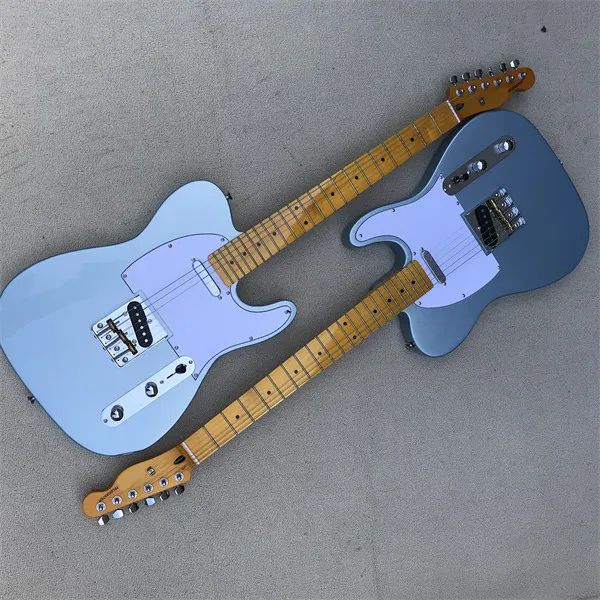 Cabos Frete grátis Telecaster guitarra elétrica metal azul basswood bordo bordo de pescoço vintage