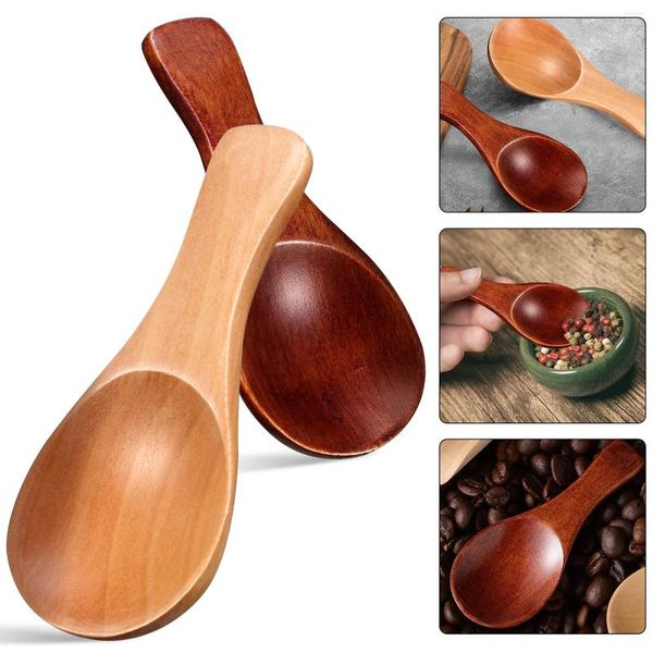 Cucchiai 9 pezzi Spoon Spoon Scoops in legno Sali da bagno in stile giapponese piccolo