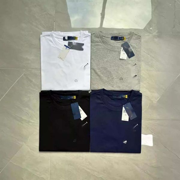 Ralp Laurens Polo Designer T-shirt RL Top de qualidade de qualidade masculino clássico clássico versátil rount redonda grande camiseta curta larga e confortável