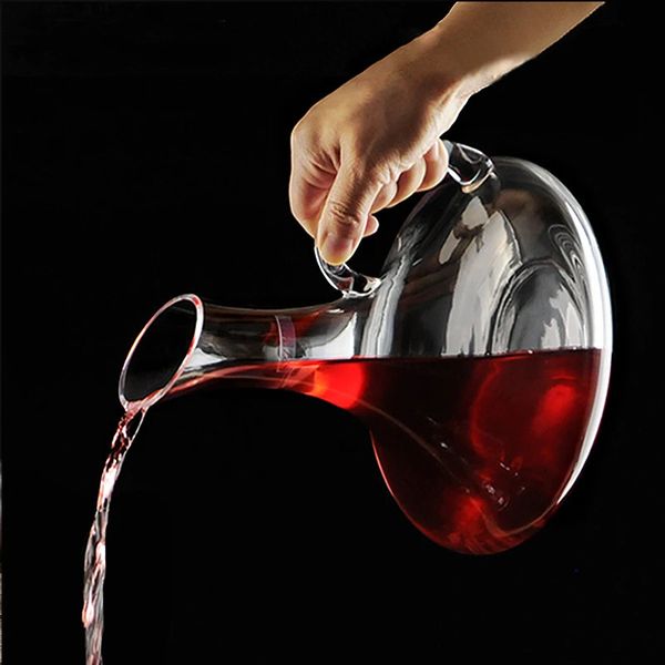 1500ml Big Decanter Handmade Crystal Rely Wine Brandy Champagne Glasses Jug Proler Aerator for Family Bar 240415