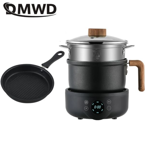 Multicookers DMWD 1.8L Máquina de cozinha elétrica em casa Fritar a frigideira Comida Fajol da panela de fogão Macarinho Sopa Maker Hot Pot 110/220V