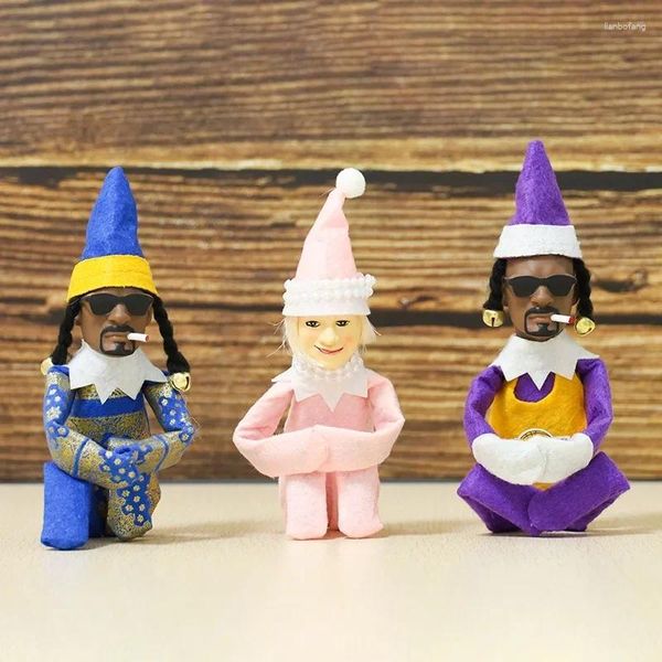 Dekorative Figuren Weihnachtsdekorationen kreativer Snoop auf einer Stoop Elf Puppe Weihnachtsfest gebogene Home Latex Ornamente Jahr Geschenke 2024