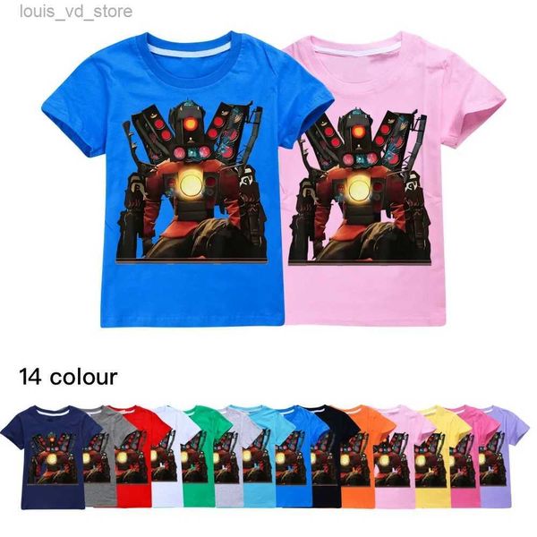 Roupas Conjuntos de roupas Skibidi Tardete de vaso sanitário Camiseta de verão bebê meninos de manga curta Camisetas meninas de cartoon câmeras de cartoon câmeras tops tops t240415