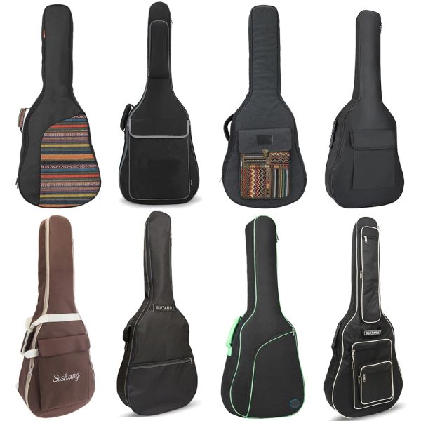 Guitarra 36/40/41 polegada Bag de guitarra universal Caixa de guitarra clássica de guitarra de tiras duplas Pad algodão Oxford Backpack à prova d'água macia espessa