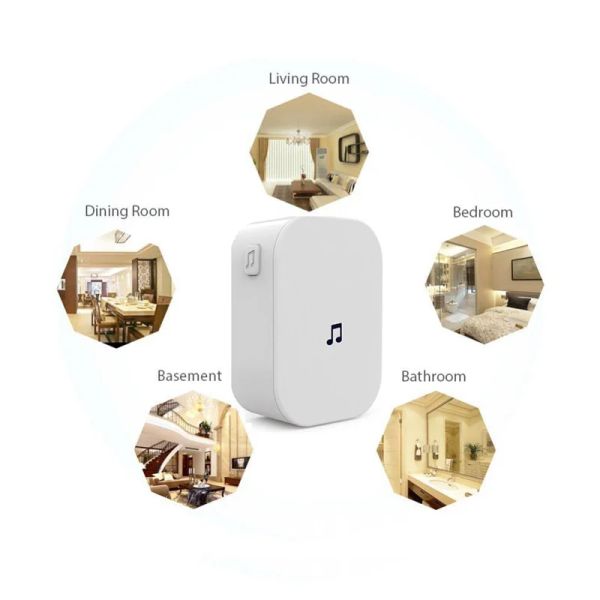 Chargers Indoor Wireless Doorbell Chime conosco plugue da UE UK, carregador USB e bateria de 18650 para Aidocam V10 V20 Video Doorbell Camera