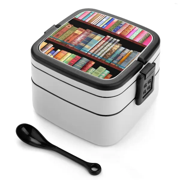 Dinnerware Jane Austen Antique Livros Britânicos Bento Box Portable Lunch Straw Storage Storage Container