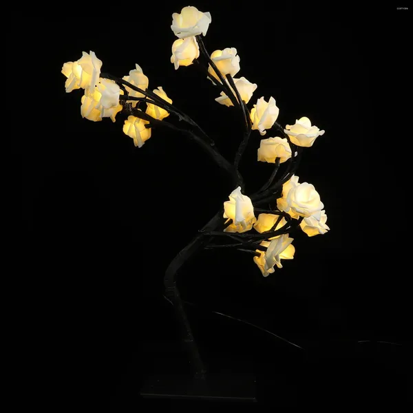 Dekorative Blumen Rosenbaumlichter Tisch LED Lampe Hochzeitsdekoration Zeremonie Schreibtisch PVC -Finials