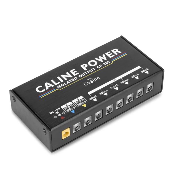 Cabos Caline CP202 ISOLADO ISOLADO 36W 8 SAUTES PARA 9V/12V/15V/18V Pedal de efeito de guitarra com adaptador e 10 cabos