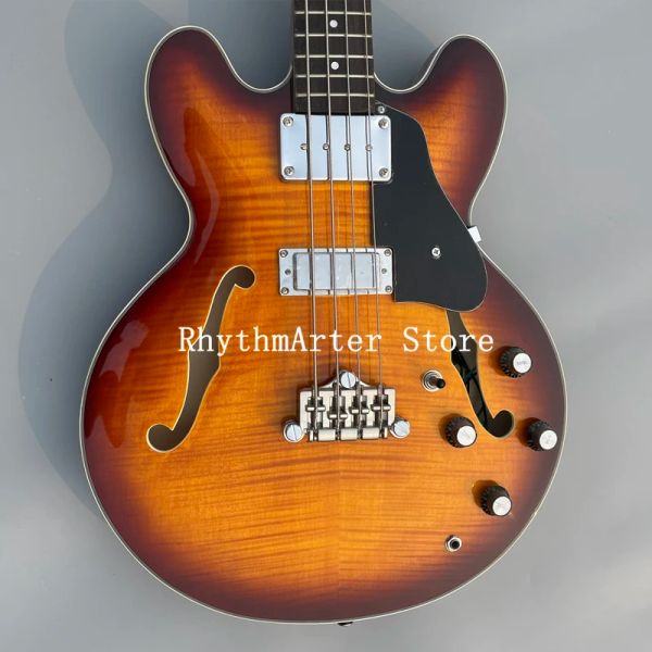 Кабели Custom 4String 335 Электрическая басовая гитара Супер высококачественный качество качества двойного фальшивого пологового хромированного сплава.