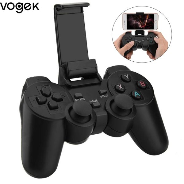 Gamepads VOGEK 2.4G Bluetoothcompati Game Controller Joystick para Android Phone sem fio gamepad com alça de jogo do adaptador USB