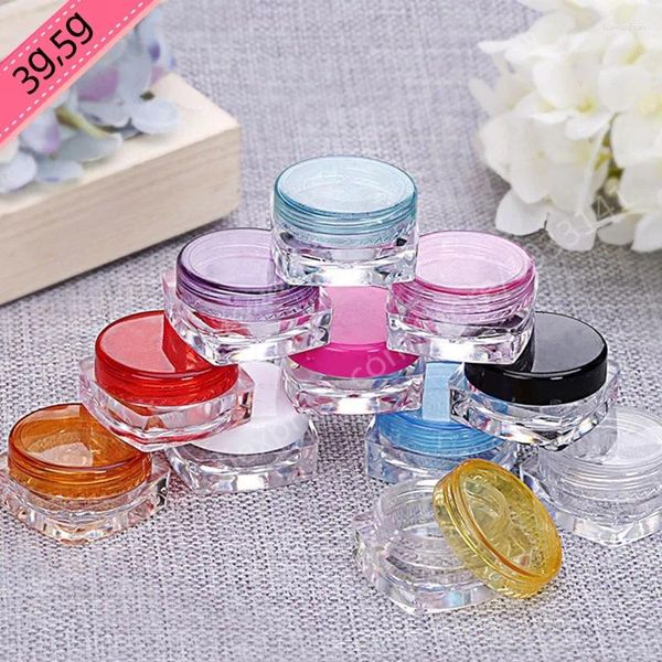 Speicherflaschen 500x5 g leerer Kunststoff quadratischer Kosmetik Creme Glas Bunte Kosmetikglässe 5ml Großhandel