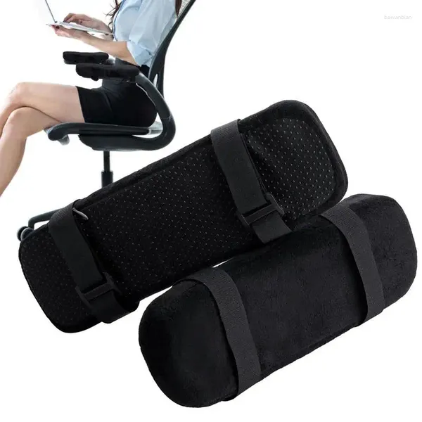 Stuhlabdeckungen Office Arm Elbow Kissen Armlehnenpad 2PCS Einstellbar bequeme Stütze Polyester Abnehmbare Abzüge für