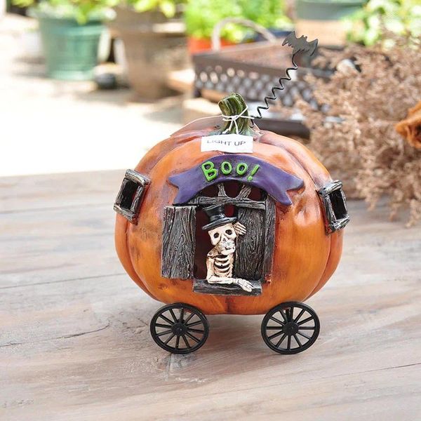 Figurine decorative dipinti idilliaci rurali Retro Halloween Luminosa giardino per auto di zucca decorazioni interessanti