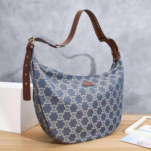 Strandtasche Herbst/Winter Fashion Casom Celline Schulter Wanderer Personalisierte einfache Kontrastfarbe Damen diagonaler Kreuz -Denim -Tasche