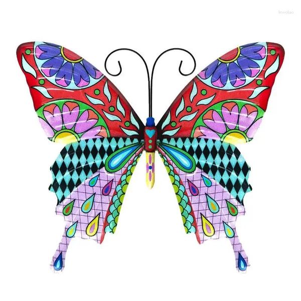 Gartendekorationen dekorative Schmetterlings Wandskulptur hängende Anhänger Schmiedeeisen Wandmalerei Outdoor Zäune Dekoration Accessoires