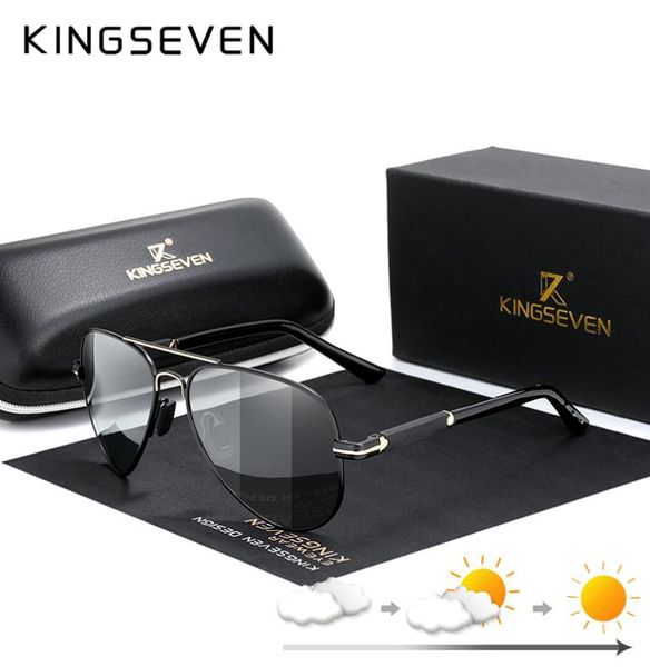 Kingseven 2020 Aluminium pochrom polarisierte Sonnenbrille Männer Luftfahrt Fahren Fahrer Fahrer Brille Oculos de Sol Maskulino CX201417039