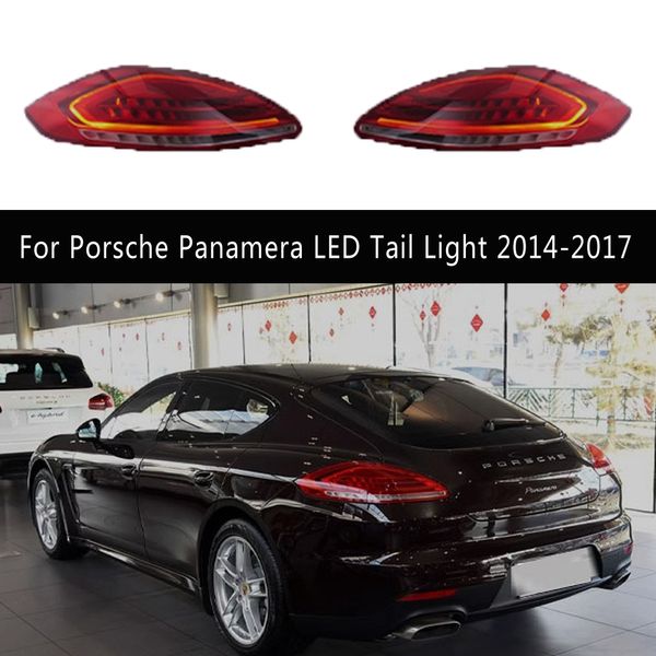 Hintere Lampe für Porsche Panamera LED LED-Rücklicht 14-17 Bremsbremsen Rückwärtsparkplatz Running Light Rückgrat Montage Dynamische Streamer Blinker Signal