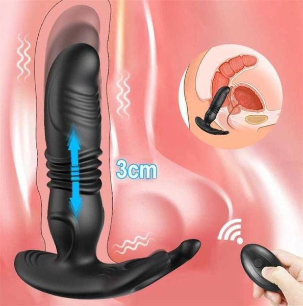 Erkekler için yetişkin masaj kablosuz teleskopik prostat anal yapay penis vibratör kilidi erkek mastürbator buttplug yetişkinler seks oyuncakları kadın1881693