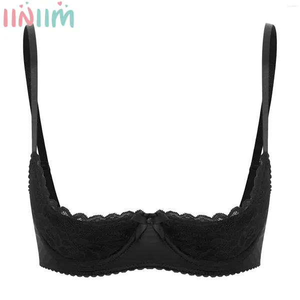 Bras Womens Lace Lingerie Modetti regolabili Spaghetti Brassere 1/4 tazza Push Up Shelf Bra Mbiancazione Sexy Clubwear sexy