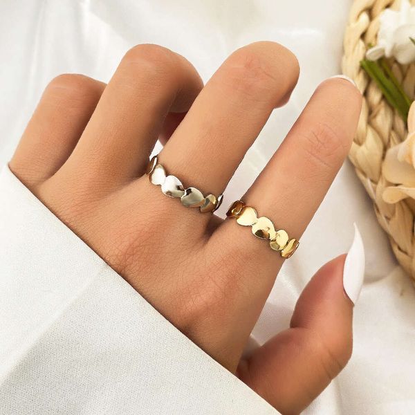 Love Female Instagram, design unico, cuore di pesca, anello di apertura personalizzato, anello di dito indice dolce e fresco