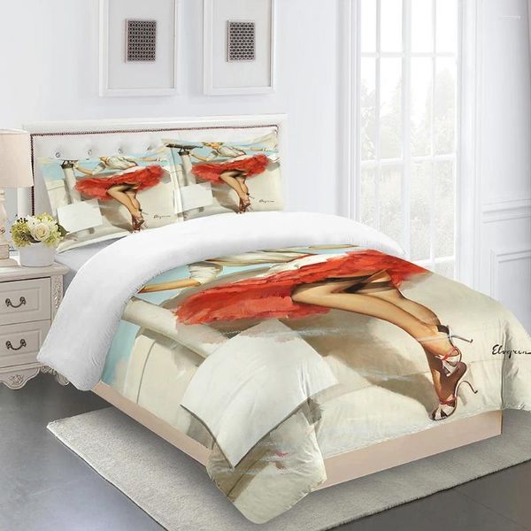 Bettwäsche Sets für Erwachsene Duvet Cover Home Textile sexy schöne Mädchen Bettdecke in voller Größe Luxus Schlafzimmer Custom Designer Qualität