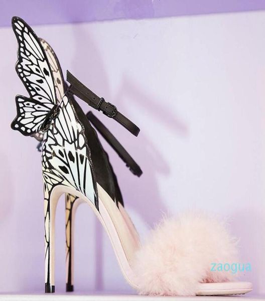 Sophia Webster Summer Sandals Winged Butterfly Party Thin High High High High High High Wedding Multi Color Dress Prom9093283