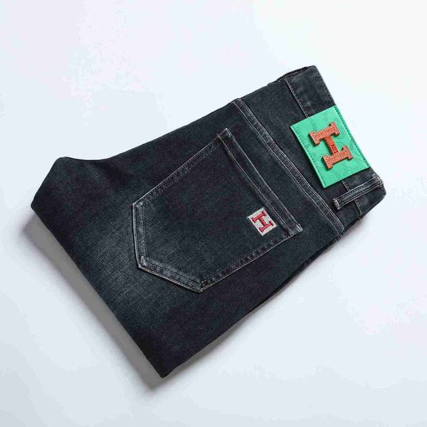 Jeans designer de jeans jeans masculino masculino de ponta usa jeans brancos marca de moda masculina outono e inverno novas calças pequenas de pernas retas