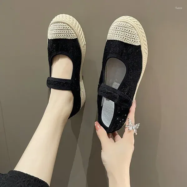 Sıradan Ayakkabı Balıkçı Kadınlar Düz Yumuşak Slip Slip Slip Teple Plimsoles Tek Ayak Ayak