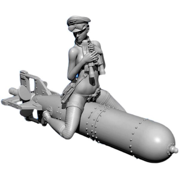 Аниме манга ракетная девушка с полной смолой Рисунок 1/24 Шкала 75 -мм миниатюры собрано