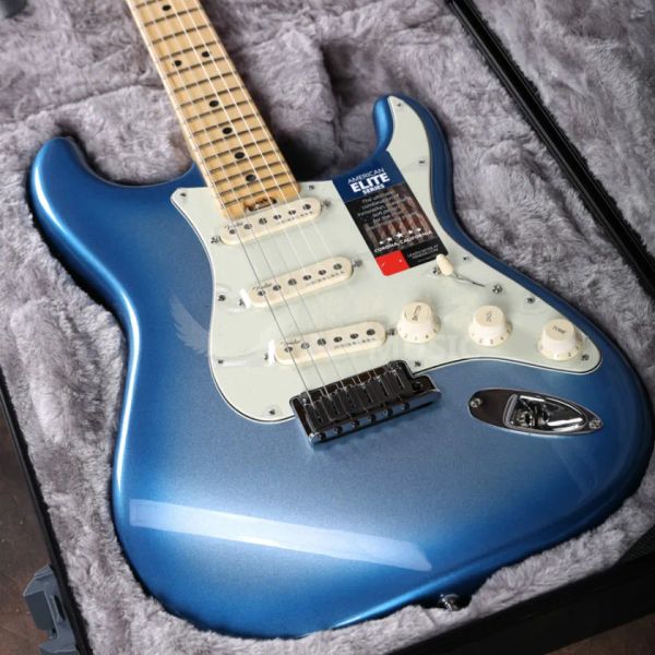 Violão novo !!!!Guitarra elétrica St com braço de bordo, elite colorida de ruptura azul -céu, corpo sólido, pickguard branco, captadores SSS