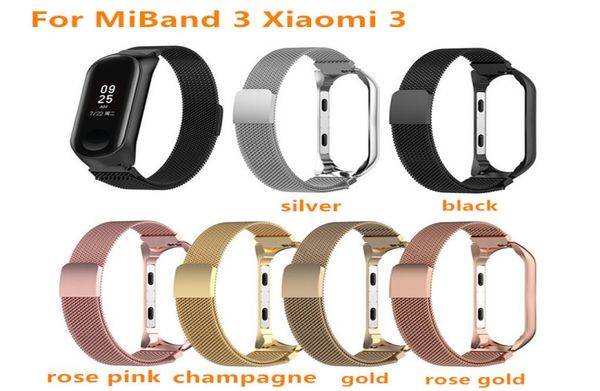 Milanische Schleife Armbandgurt für Xiaomi Mi Band 3 Mi Band 4 Metallbänder Armband Smart Watch Bracks Edelstahlgürtel für Xiaomi 2959656