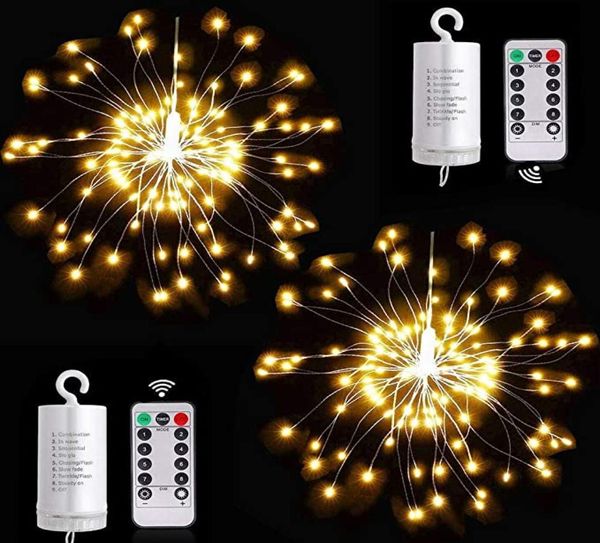 Luzes de cordas de fogos de artifício DIY faixa de LED 8 modos Fairy Light 4AA Battery Wedding Party Festa de Natal ao ar livre Decoração5956535