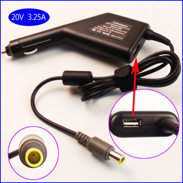 Adapter 20V 3.25A Laptop -Auto DC -Adapter Ladegerecht +USB für IBM Lenovo ThinkPad L330 L410 L412 L420 L421 L510 L512 L520