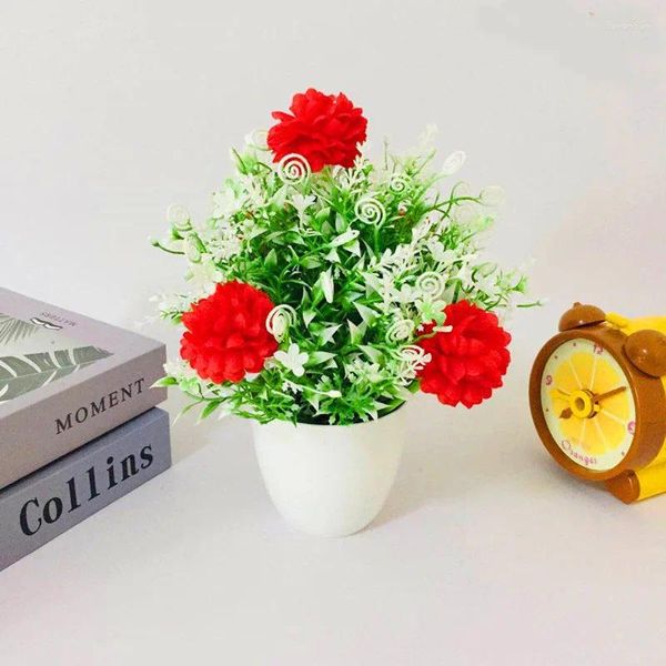 Planta de simulação de flores decorativas em vaso em vasos artificiais cinco hidrangeias Layout do local de atividades especial