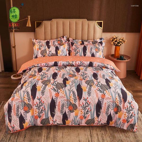 Set di biancheria da letto set di cotone lvzu a quattro pezzi cuscino copripiumino cover di moda classica letto a quadri morbido