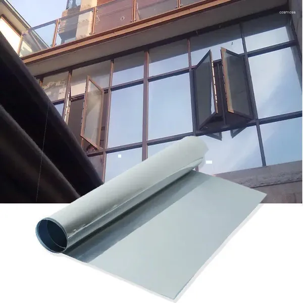 Adesivos de janela 50x100cm filme à prova d'água prateada adesiva de isolamento espelhado de uma maneira