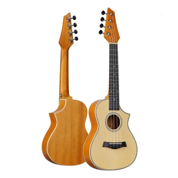 Cabos 23 polegadas 4 cordas ukulele spruce mogno mini instrumento musical de guitarra para crianças iniciantes fábrica direta de madeira marrom marrom