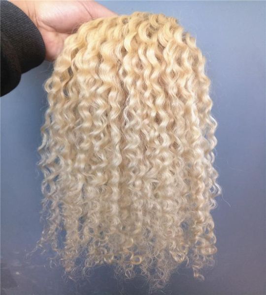 Clip traziliano di traziliane Remy Curly Clip in Natural Kinky Curl intreccia bionda non trasformata 613 ESTENSIONI UMANI9254094