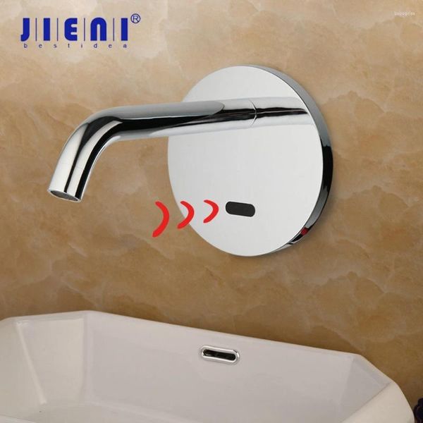 Waschbecken Wasserhähnen Jieni Chrom polierter automatischer Touch freier Sensor Einer kaltes Becken Festmesser Mixer Tap Wasserhahn