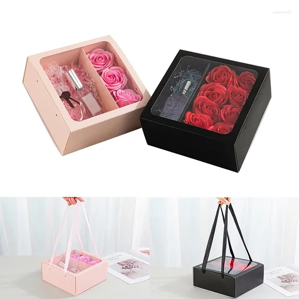 Geschenkverpackung Blumenverpackungsschachtel Valentinstag arrangieren Tragetasche DIY Schmuck Display Aufbewahrung Hochzeitsfeier leerer Gehäuse