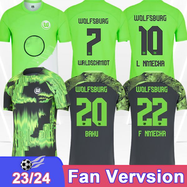 2023 24 Wolfsburg Arnold Mens Futbol Formaları Rüzgar Bakü Steffen L.Nmecha Kruse Waldschmidt Evde Futbol Gömlek Kısa Kollu Üniformalar