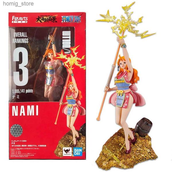 Ação Figuras de brinquedo anime Uma peça Nami Figura Magic Wand Wand WT100 comemorativo cem cenas dos grandes piratas por Eiichiro Oda Modelo Y240415