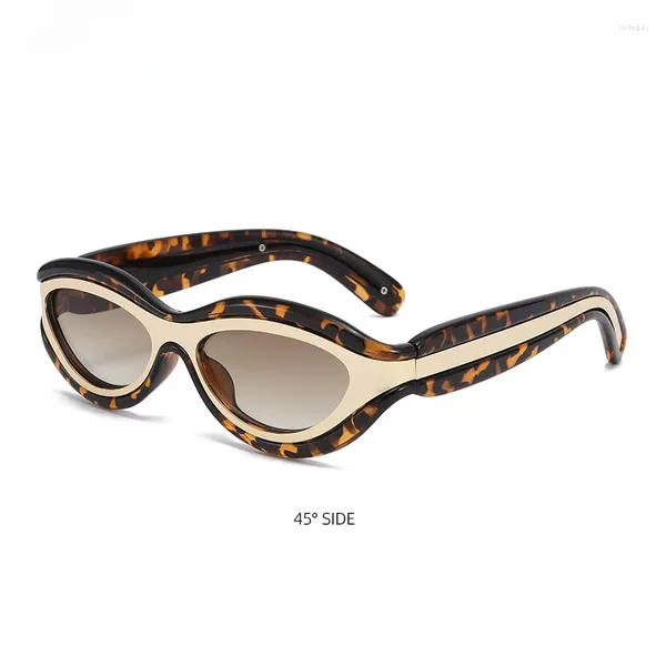 Óculos de sol Design de moda Oval Ladies Casual Luz de gato olho preto óculos de óculos vermelhos homens UV400 lentes de sol gafas hombre