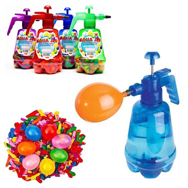 Wasserballons Pumpen 500pcs Luftballons für Outdoor -Aktivitäten Sommer Sand Pool Toys Family Water Fight Games 240403