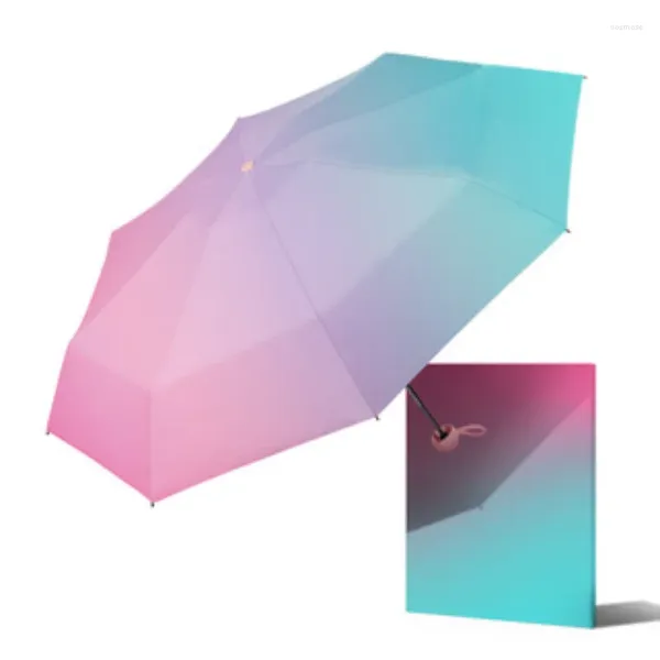 Umbrellas Mini para homens e mulheres Ultralight portátil ou brilho, guarda -chuva à prova de vento Sombrilla Playa Grande a