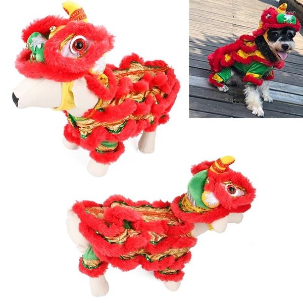 Abbigliamento per cani in stile cinese Vestiti divertenti in costume da animale domestico Dragon Dance Lion Anno Makeover