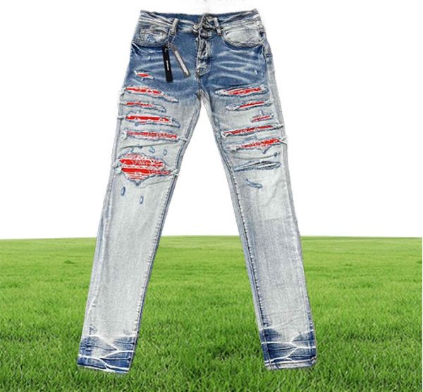 FALECTY MENS 22SS ROTE TABANANA JEANS PLATT Sticked Hose Motocycle Rockstar Jean9381320